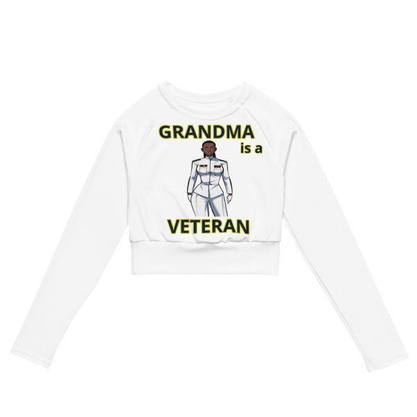 GRANDMA IS A VETERAN TOO FIFE Recycled Long-Sleeve Crop Top