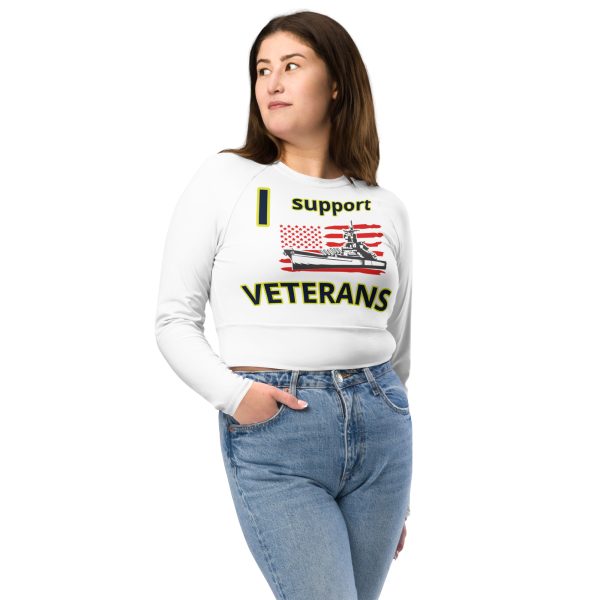 I SUPPORT  VETERANS TOO FIFE Recycled Long-Sleeve Crop Top