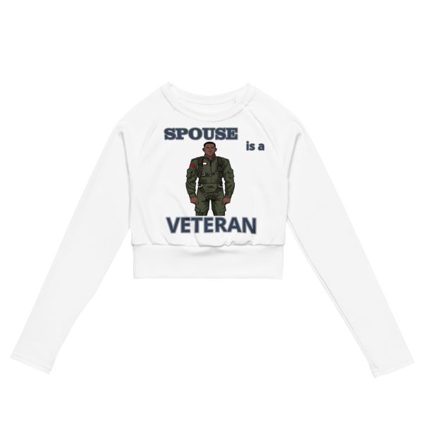 SPOUSE IS A VETERAN TOO FIFE Recycled Long-Sleeve Crop Top