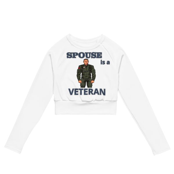 SPOUSE IS A VETERAN TOO FIFE Recycled Long-Sleeve Crop Top