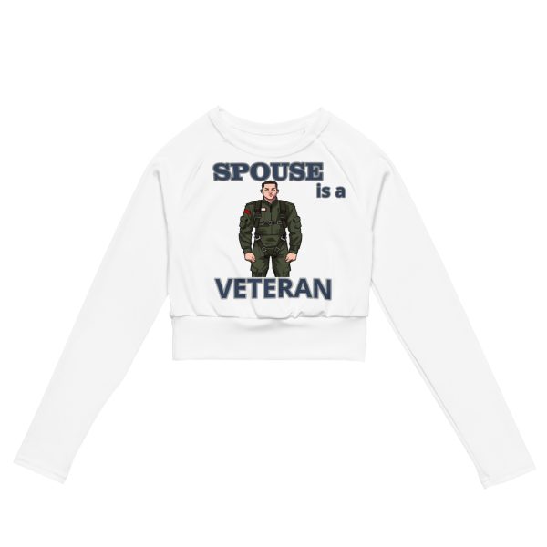 SPOUSE IS A VETERAN TOO FIFE Recycled Long-Sleeve Crop Top
