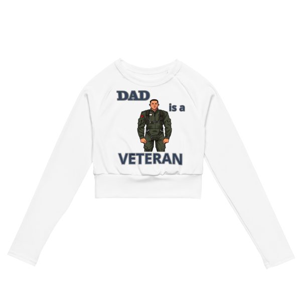 DAD IS A VETERAN TOO FIFE Recycled Long-Sleeve Crop Top