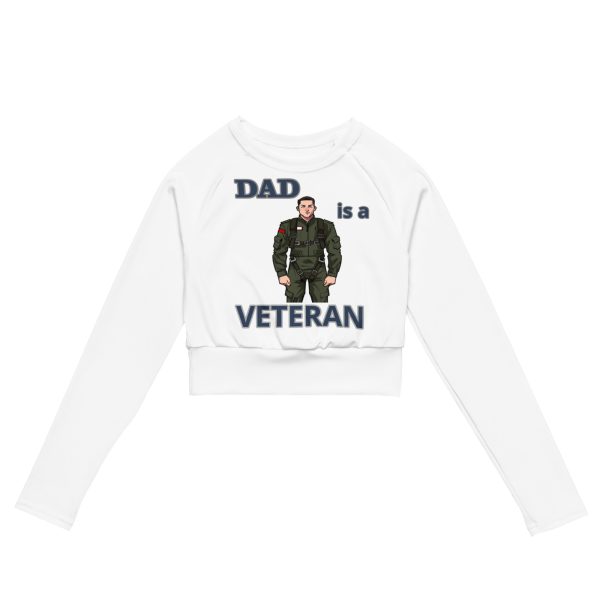 DAD IS A VETERAN TOO FIFE Recycled Long-Sleeve Crop Top