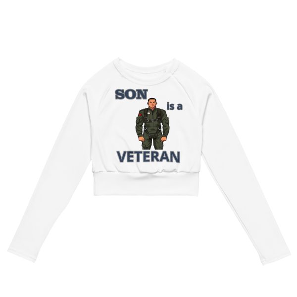 SON IS A VETERAN TOO FIFE Recycled Long-Sleeve Crop Top
