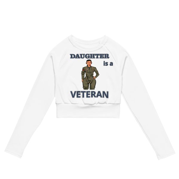 DAUGHTER IS A VETERAN TOO FIFE Recycled Long-Sleeve Crop Top