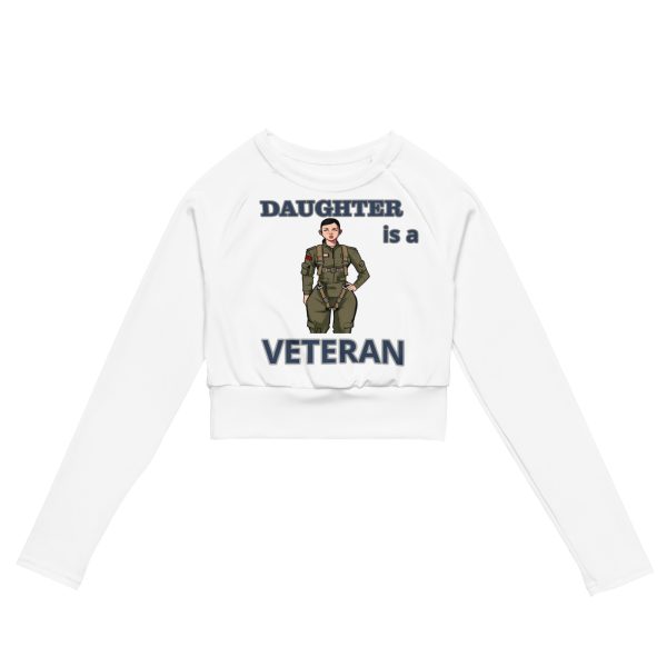 DAUGHTER IS A VETERAN TOO FIFE Recycled Long-Sleeve Crop Top