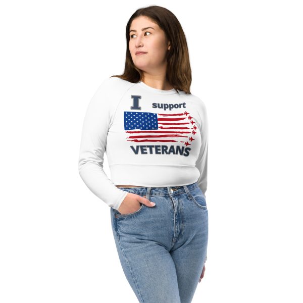 I SUPPORT  VETERANS TOO FIFE Recycled Long-Sleeve Crop Top