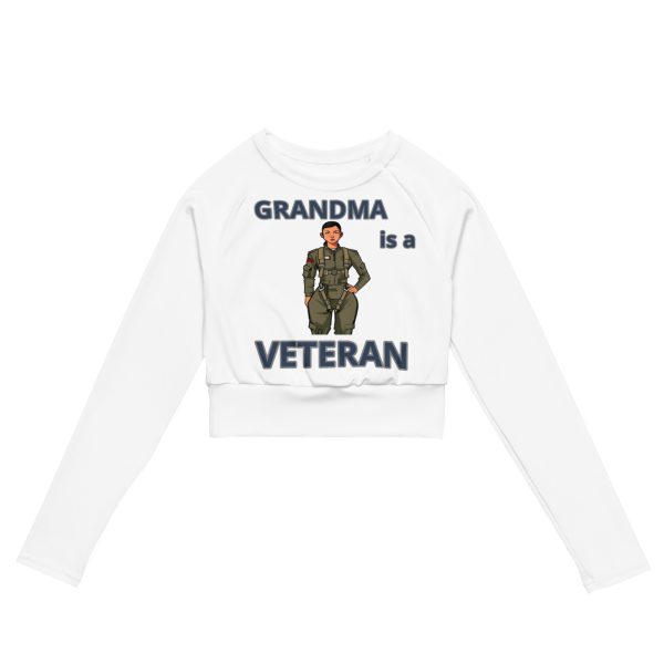 GRANDMA IS A VETERAN TOO FIFE Recycled Long-Sleeve Crop Top