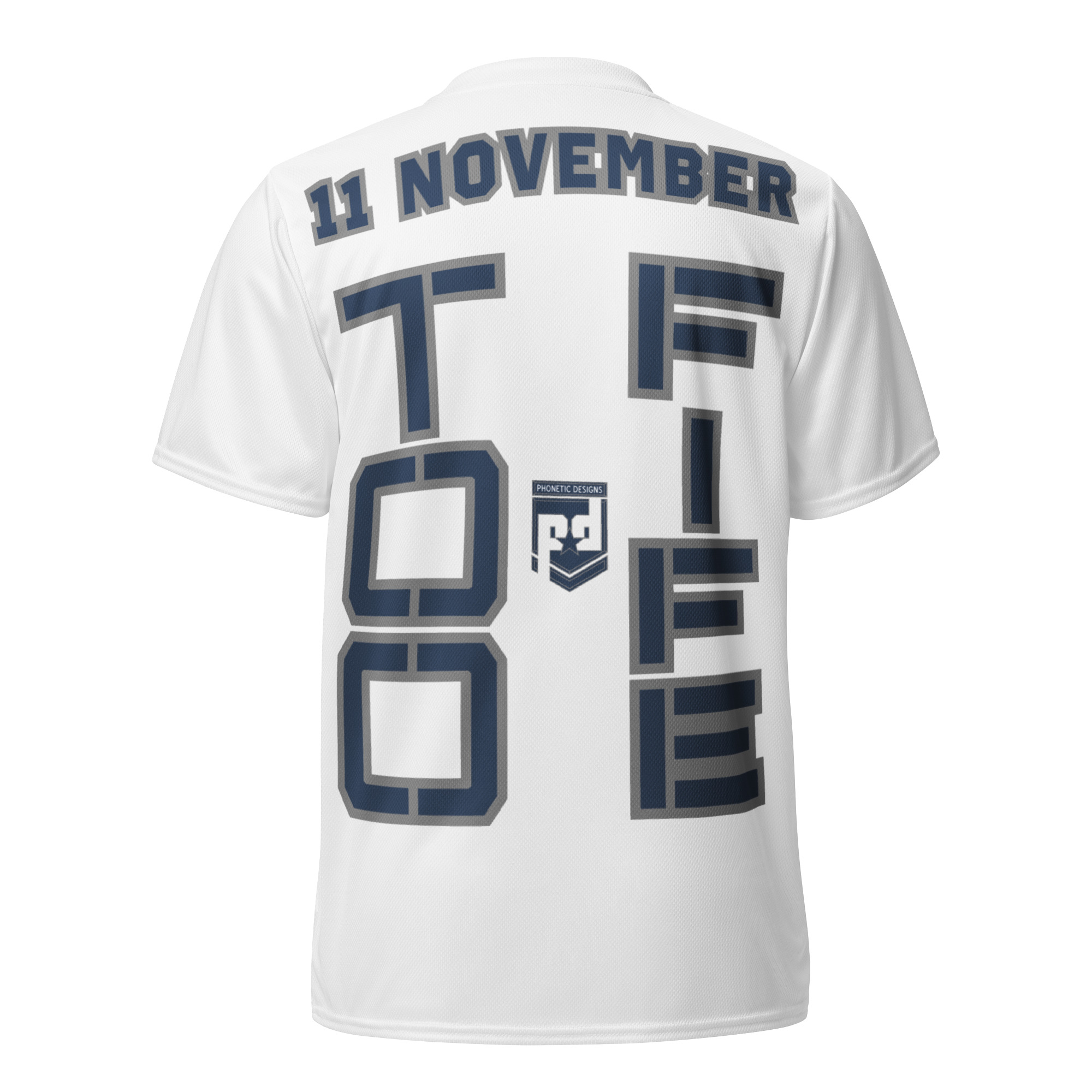 I AM A VETERAN TOO FIFE Recycled Unisex Sports Jersey - Image 2