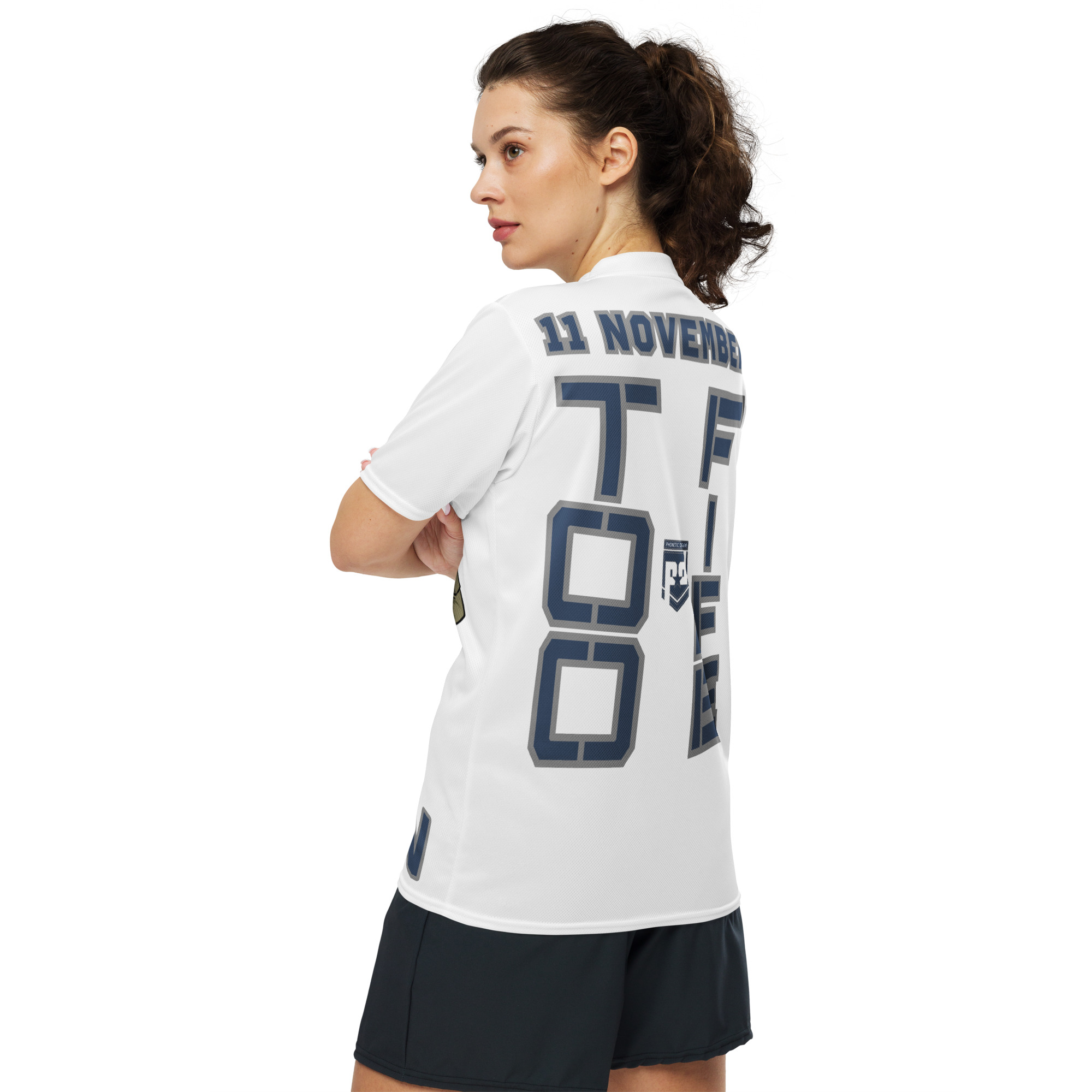 GRANDMA IS A VETERAN TOO FIFE Recycled Unisex Sports Jersey - Image 3