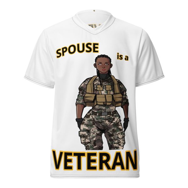 SPOUSE IS A VETERAN TOO FIFE Recycled Unisex Sports Jersey