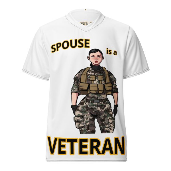 SPOUSE IS A VETERAN TOO FIFE Recycled Unisex Sports Jersey