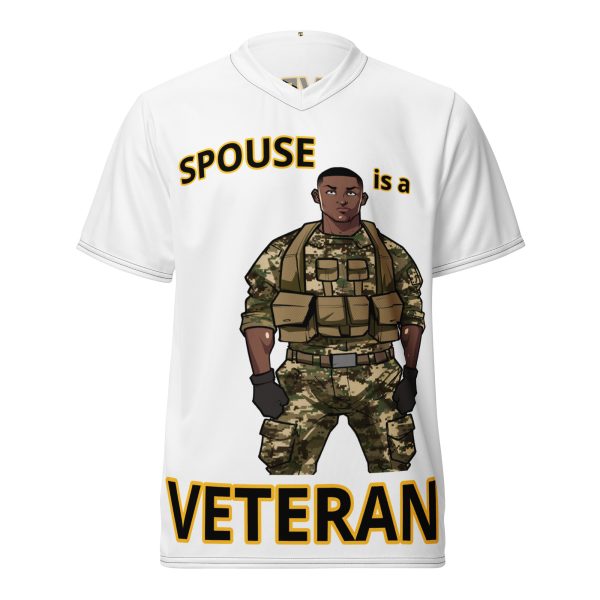 SPOUSE IS A VETERAN TOO FIFE Recycled Unisex Sports Jersey