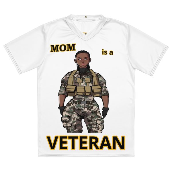 MOM IS A VETERAN TOO FIFE Recycled Unisex Sports Jersey