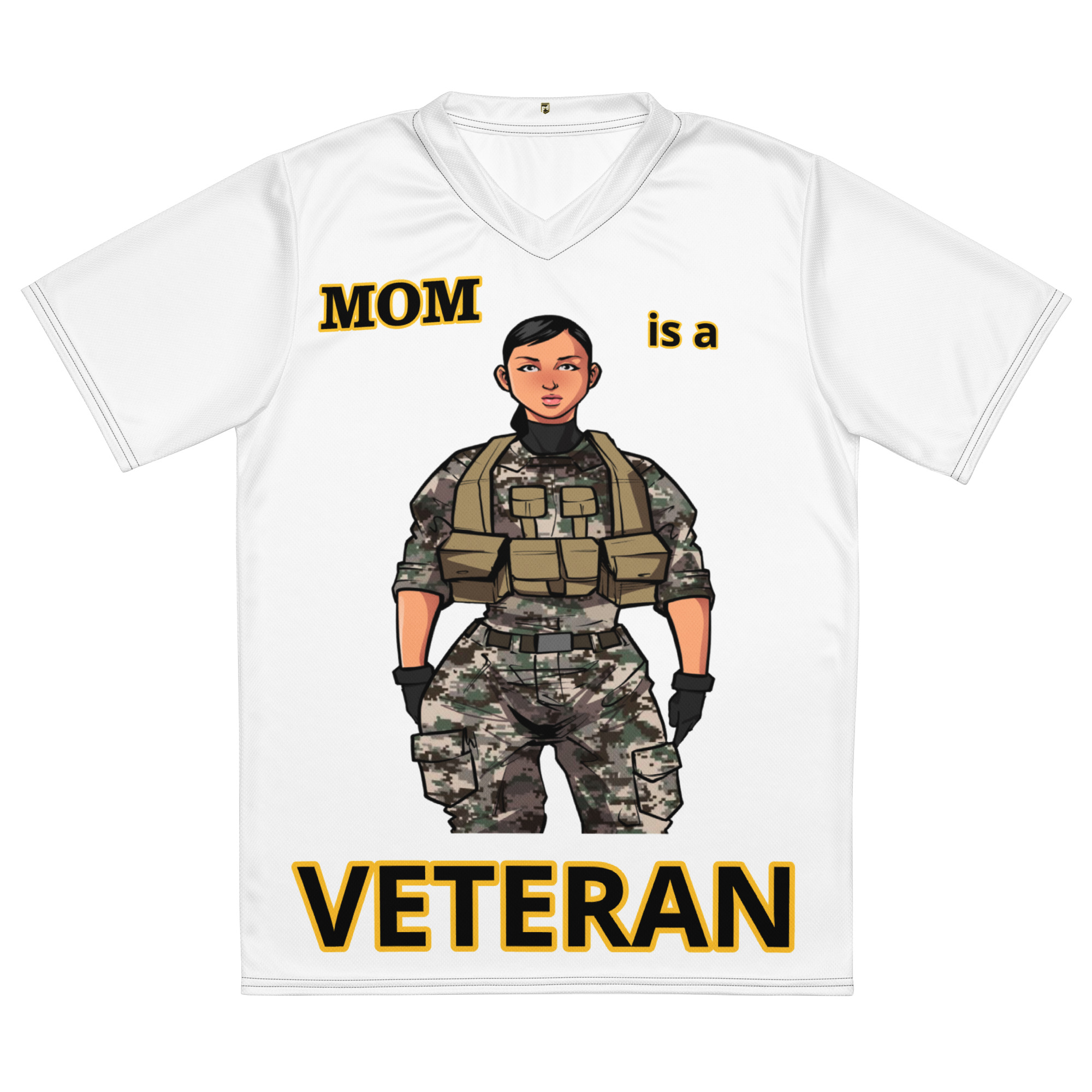 MOM IS A VETERAN TOO FIFE Recycled Unisex Sports Jersey