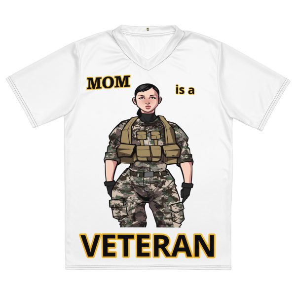 MOM IS A VETERAN TOO FIFE Recycled Unisex Sports Jersey