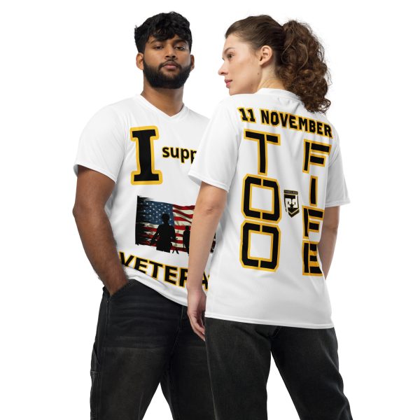 I SUPPORT  VETERANS TOO FIFE Recycled Unisex Sports Jersey