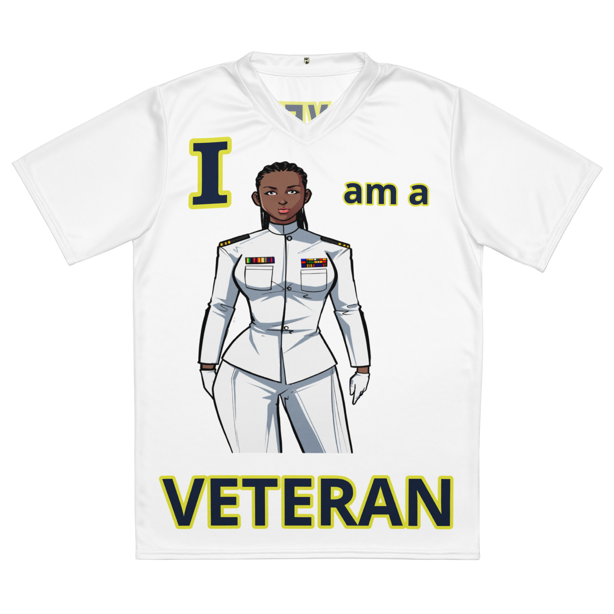 I AM A VETERAN TOO FIFE Recycled Unisex Sports Jersey