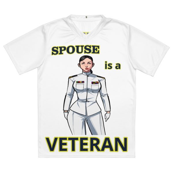SPOUSE IS A VETERAN TOO FIFE Recycled Unisex Sports Jersey