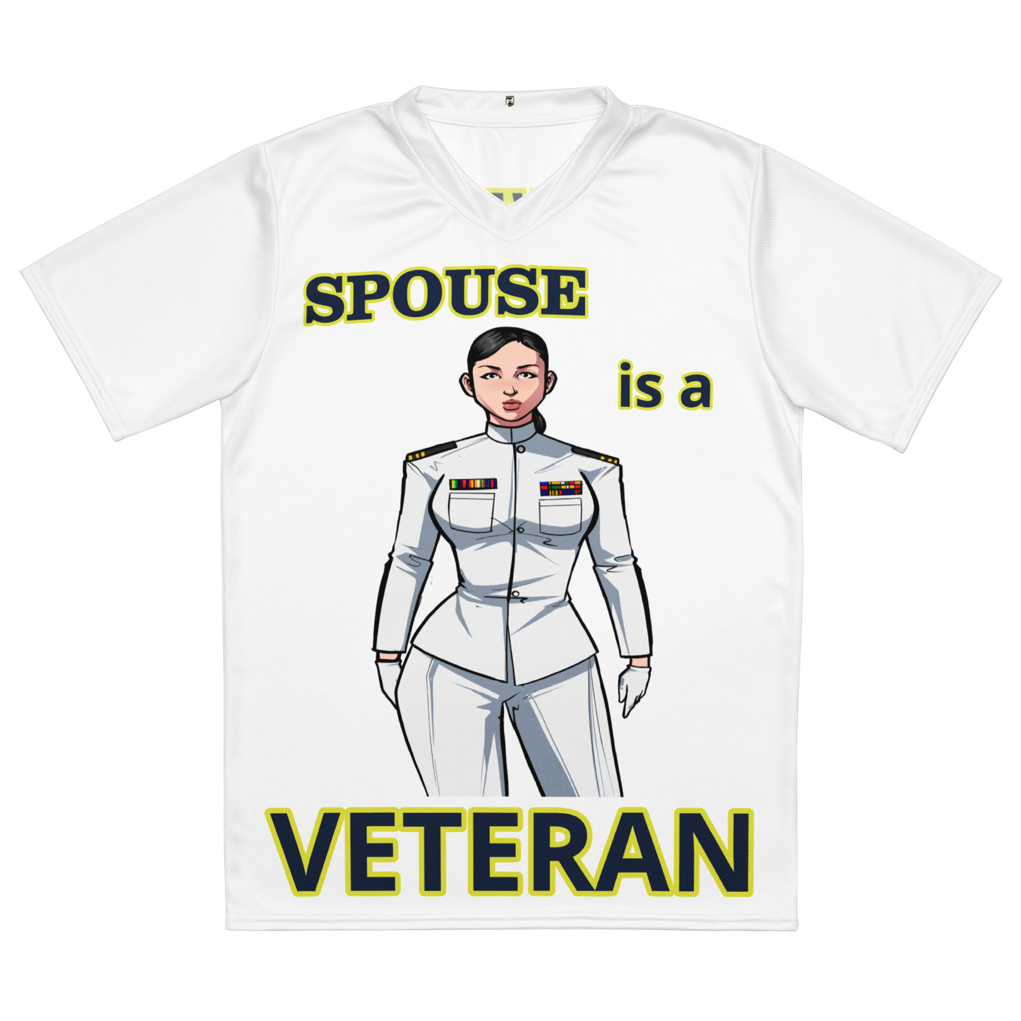 SPOUSE IS A VETERAN TOO FIFE Recycled Unisex Sports Jersey