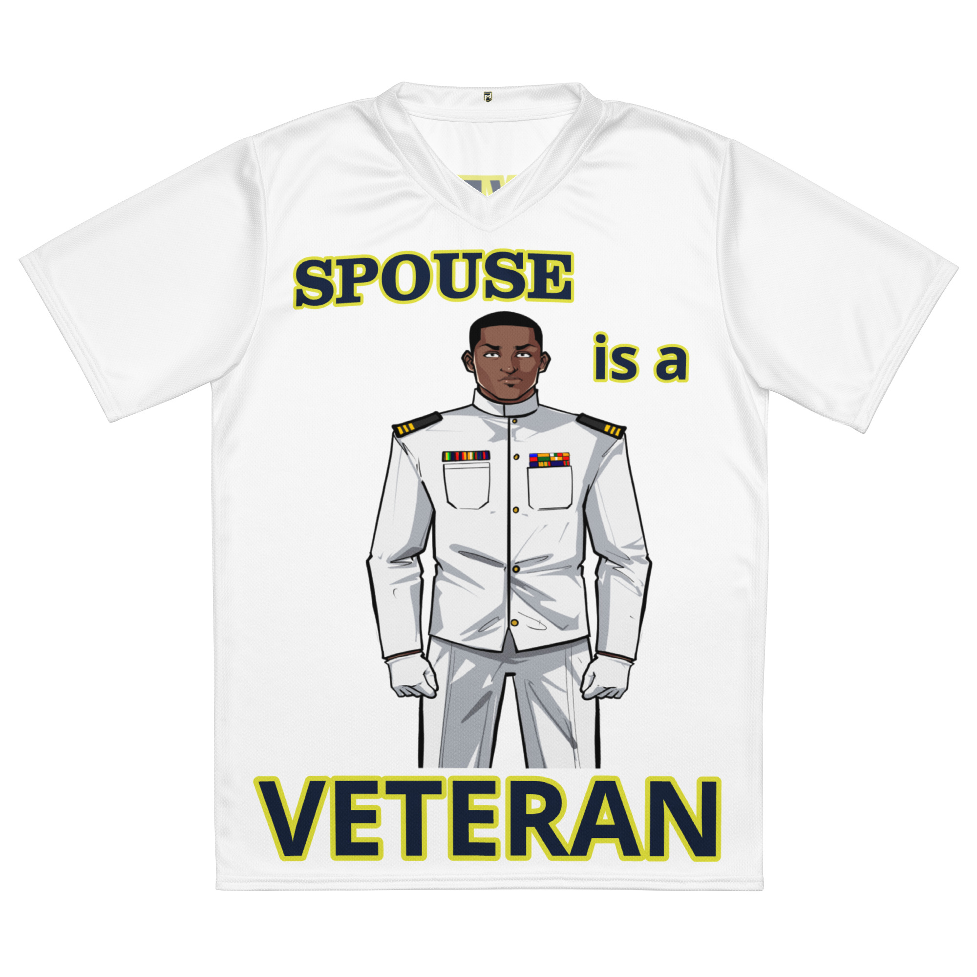 SPOUSE IS A VETERAN TOO FIFE Recycled Unisex Sports Jersey