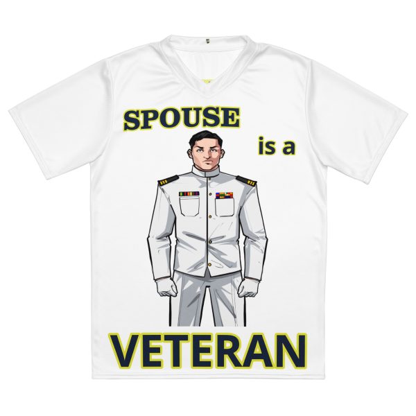 SPOUSE IS A VETERAN TOO FIFE Recycled Unisex Sports Jersey