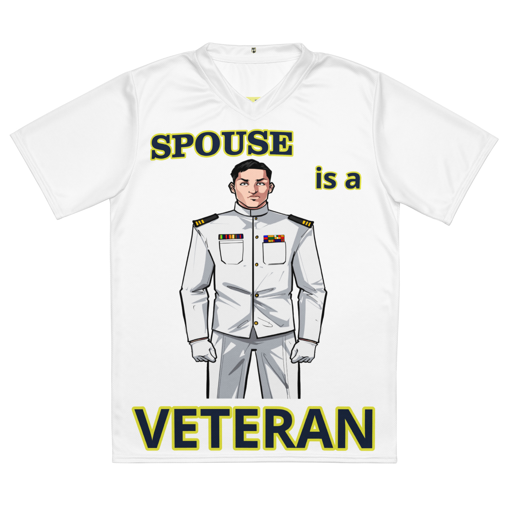 SPOUSE IS A VETERAN TOO FIFE Recycled Unisex Sports Jersey