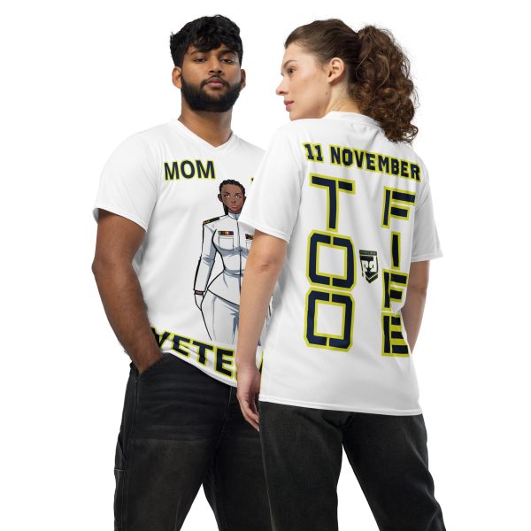 MOM IS A VETERAN TOO FIFE Recycled Unisex Sports Jersey