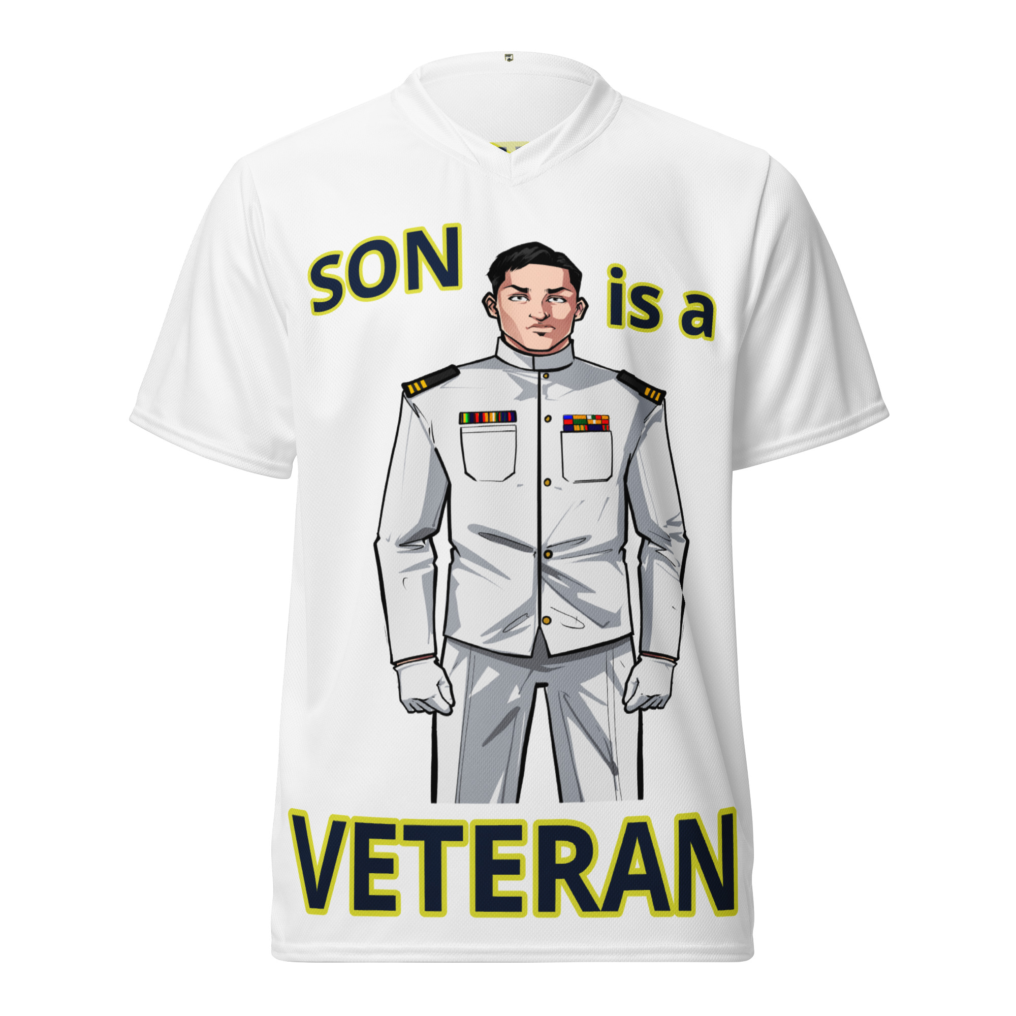 SON IS A VETERAN TOO FIFE Recycled Unisex Sports Jersey