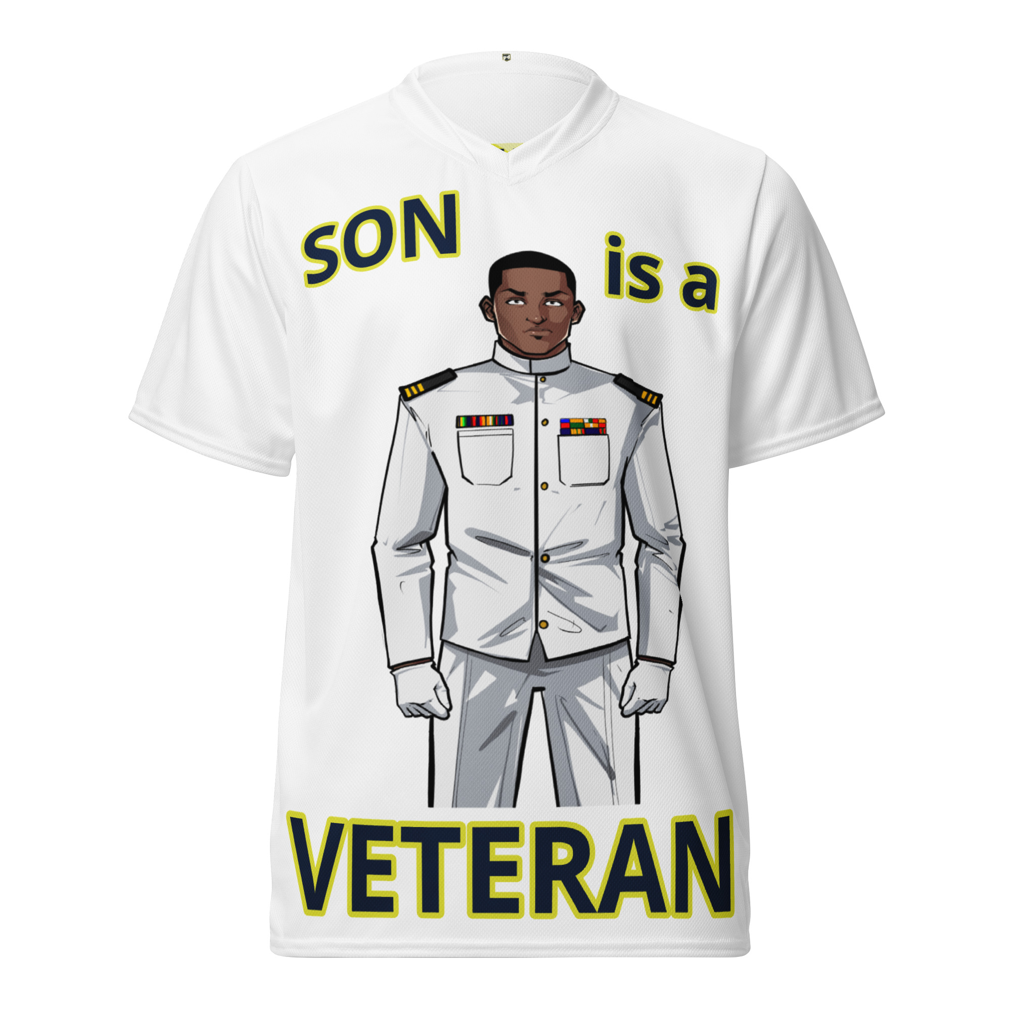 SON IS A VETERAN TOO FIFE Recycled Unisex Sports Jersey