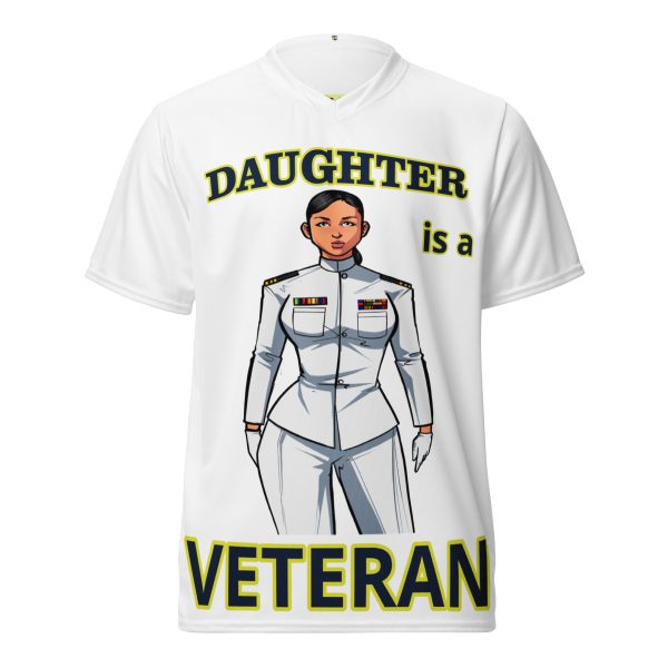 DAUGHTER IS A VETERAN TOO FIFE Recycled Unisex Sports Jersey