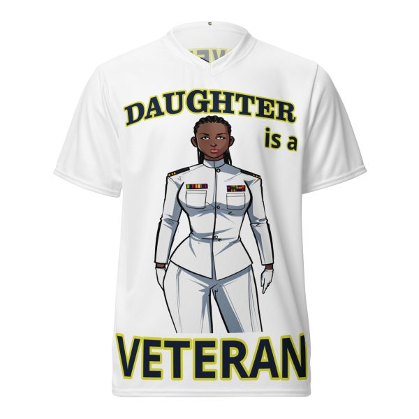 DAUGHTER IS A VETERAN TOO FIFE Recycled Unisex Sports Jersey