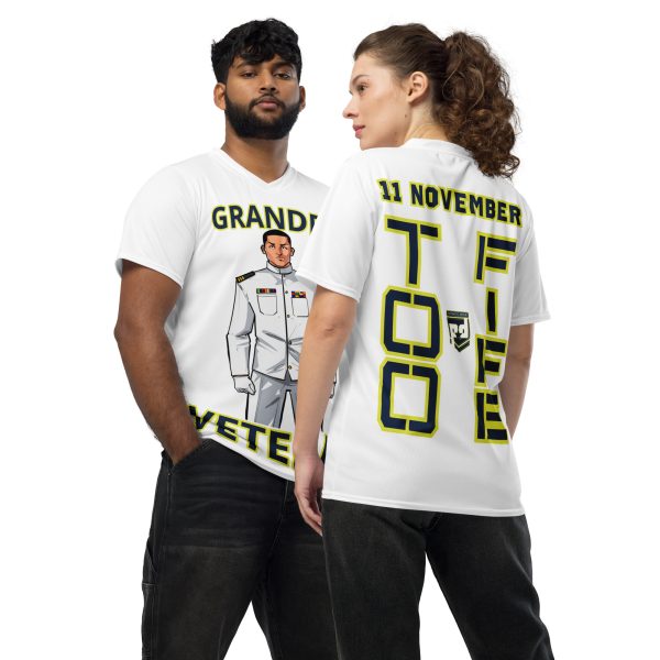 GRANDPA IS A VETERAN TOO FIFE Recycled Unisex Sports Jersey