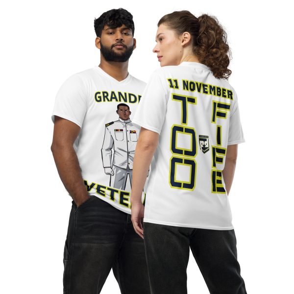 GRANDPA IS A VETERAN TOO FIFE Recycled Unisex Sports Jersey
