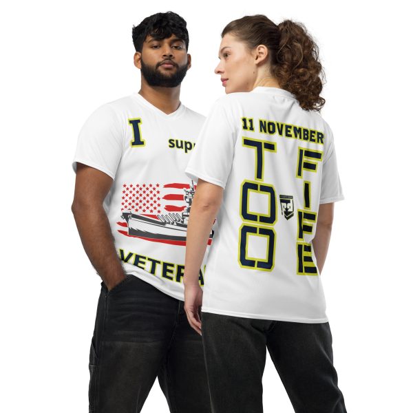 I SUPPORT  VETERANS TOO FIFE Recycled Unisex Sports Jersey