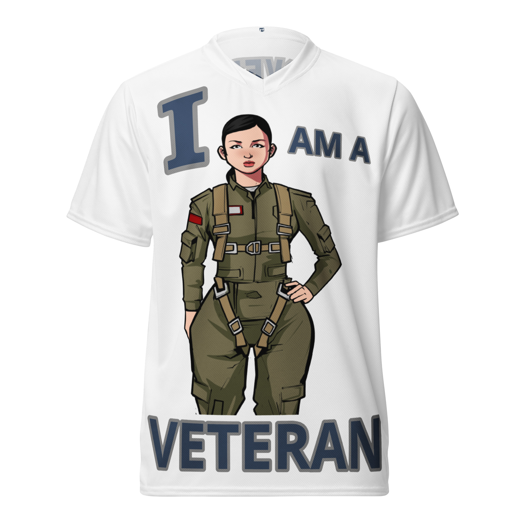 I AM A VETERAN TOO FIFE Recycled Unisex Sports Jersey