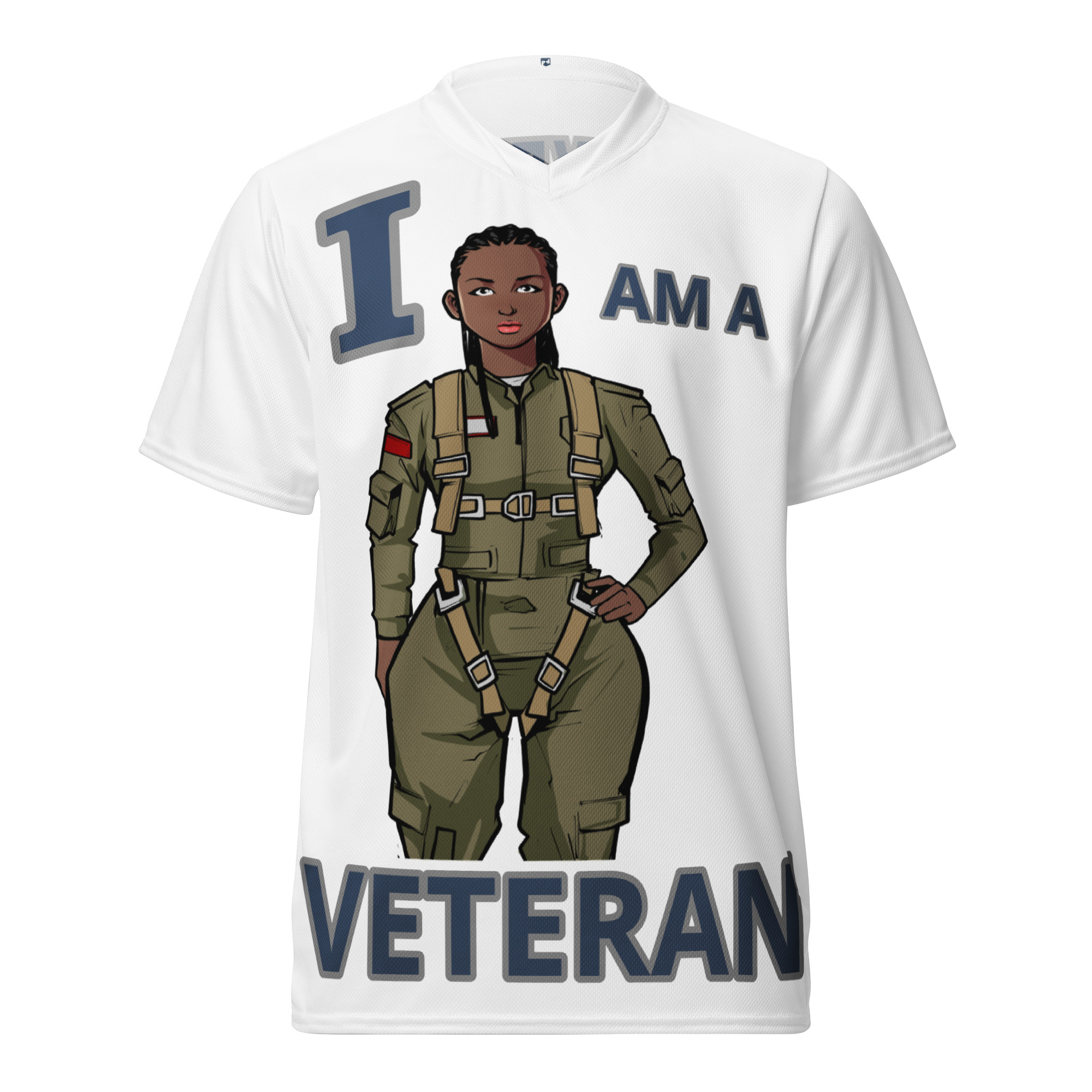 I AM A VETERAN TOO FIFE Recycled Unisex Sports Jersey