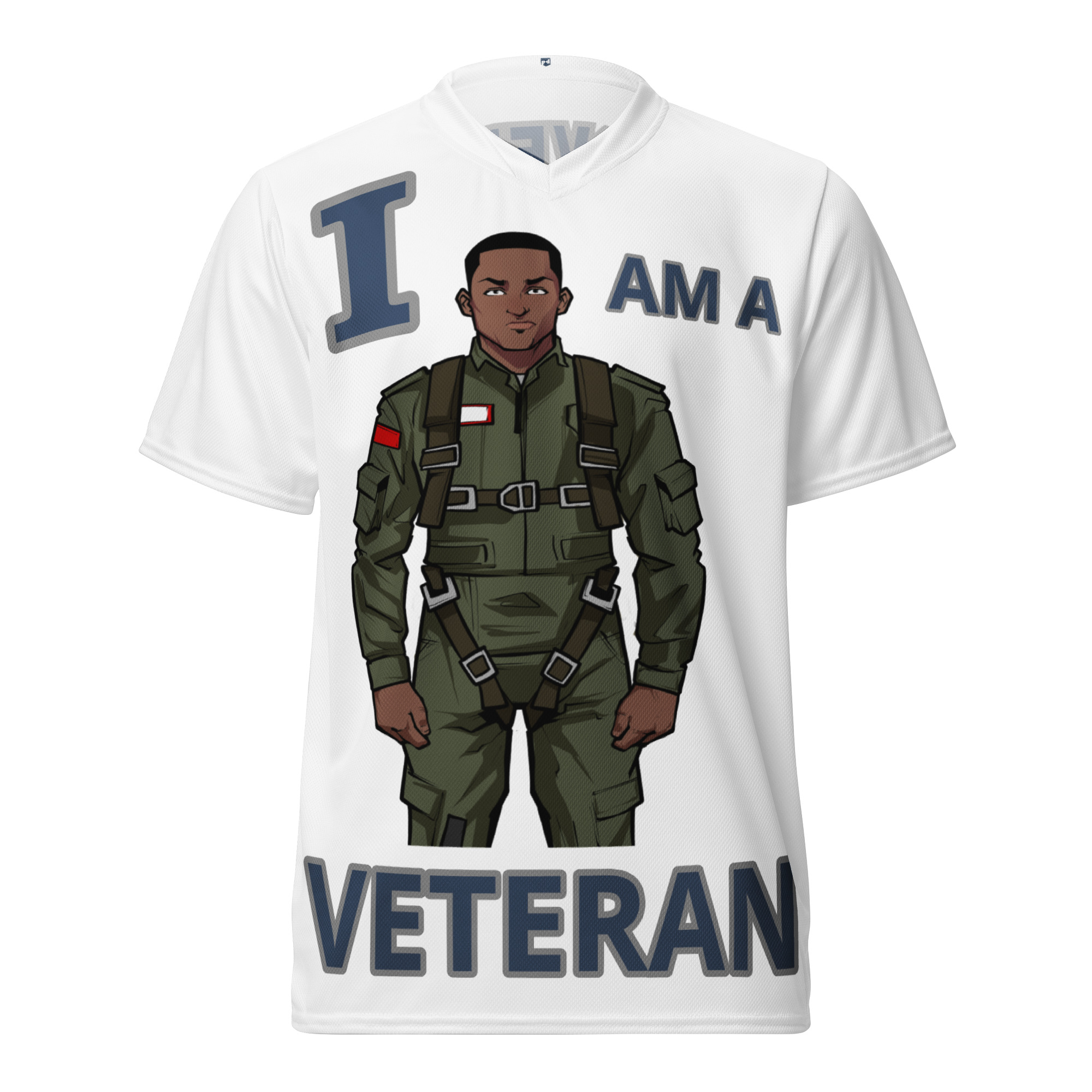 I AM A VETERAN TOO FIFE Recycled Unisex Sports Jersey