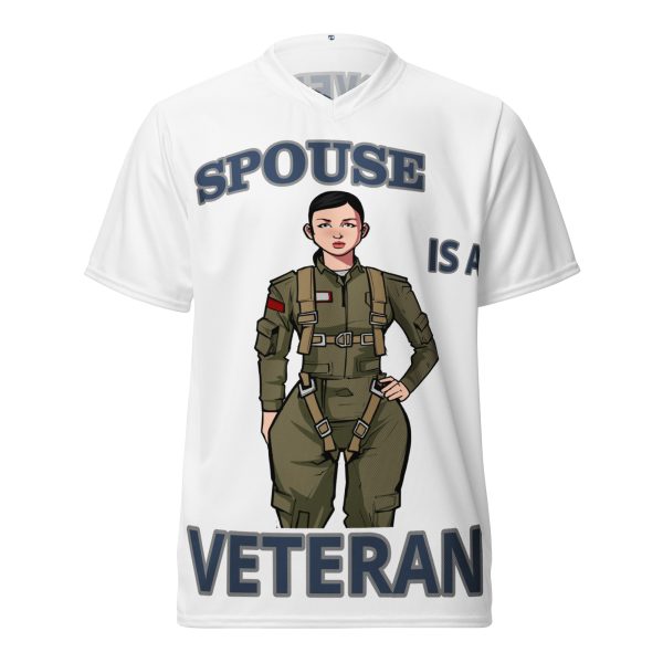SPOUSE IS A VETERAN TOO FIFE Recycled Unisex Sports Jersey