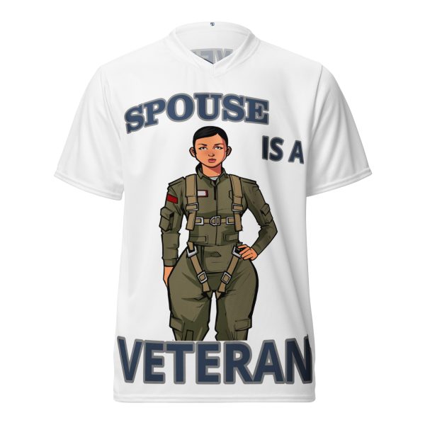 SPOUSE IS A VETERAN TOO FIFE Recycled Unisex Sports Jersey