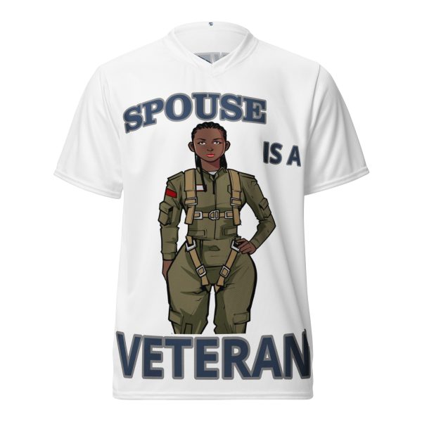 SPOUSE IS A VETERAN TOO FIFE Recycled Unisex Sports Jersey