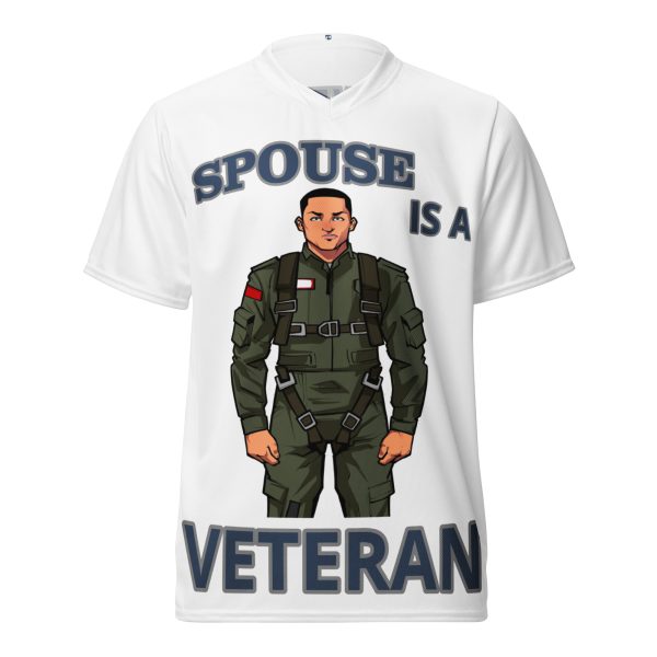 SPOUSE IS A VETERAN TOO FIFE Recycled Unisex Sports Jersey