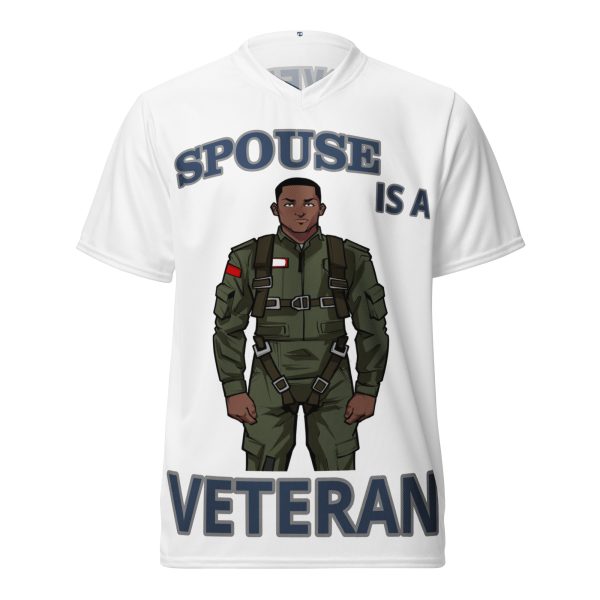 SPOUSE IS A VETERAN TOO FIFE Recycled Unisex Sports Jersey