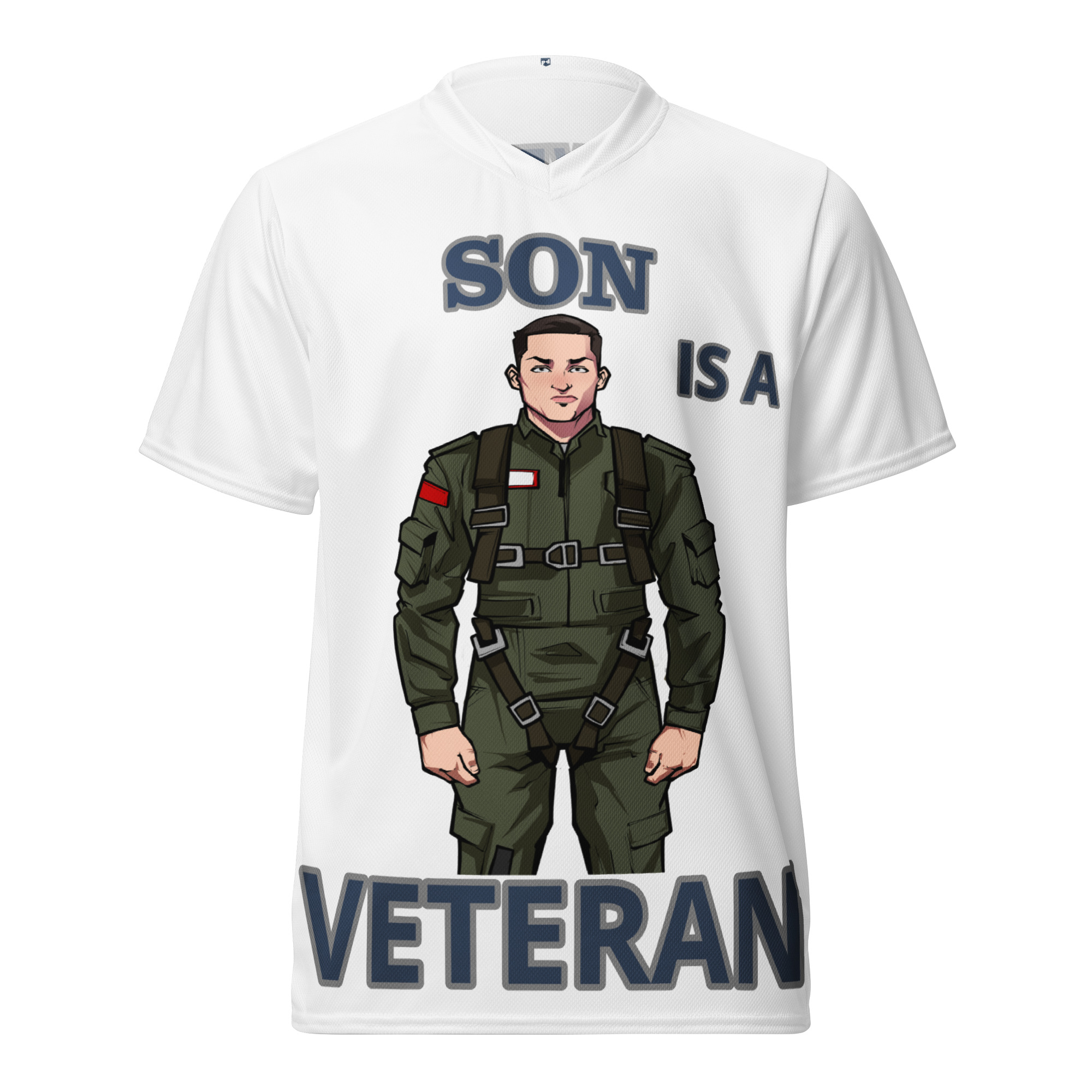 SON IS A VETERAN TOO FIFE Recycled Unisex Sports Jersey