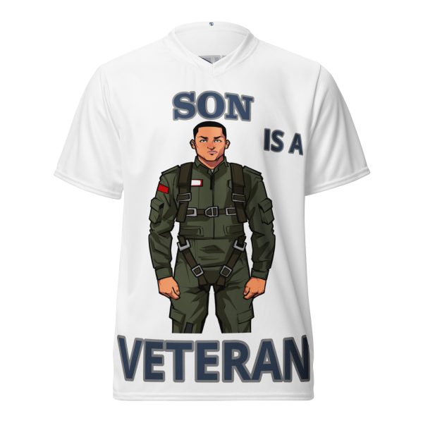 SON IS A VETERAN TOO FIFE Recycled Unisex Sports Jersey