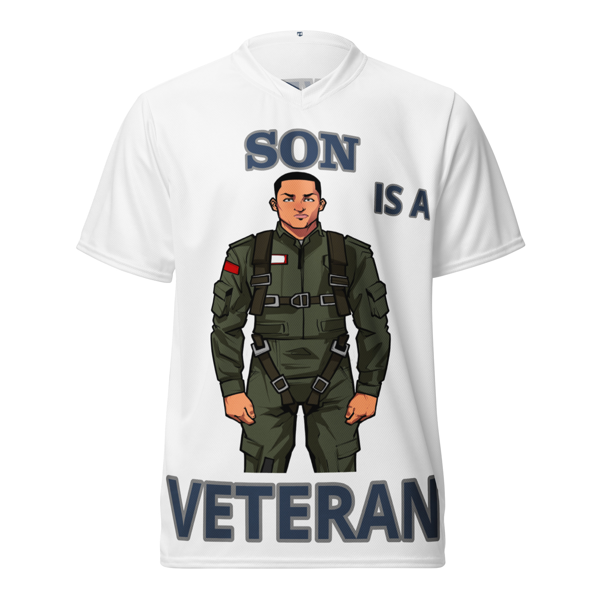 SON IS A VETERAN TOO FIFE Recycled Unisex Sports Jersey