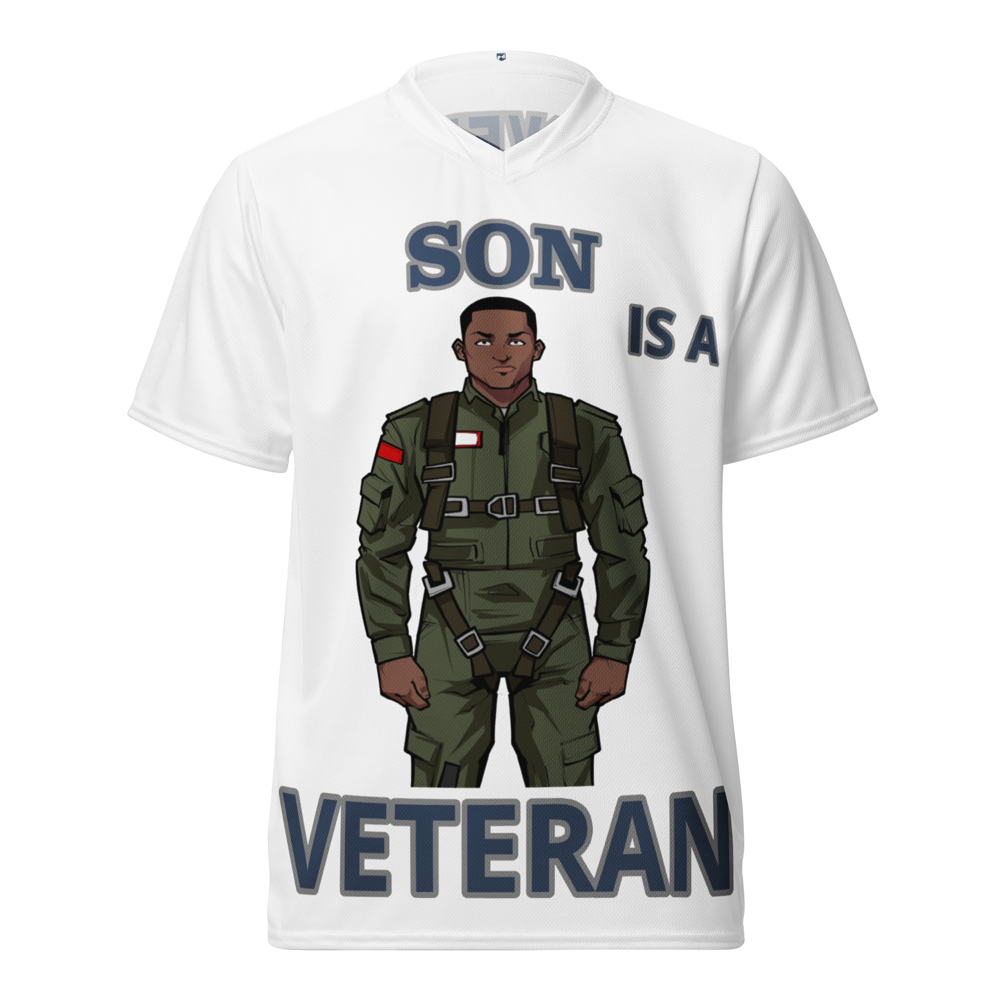 SON IS A VETERAN TOO FIFE Recycled Unisex Sports Jersey