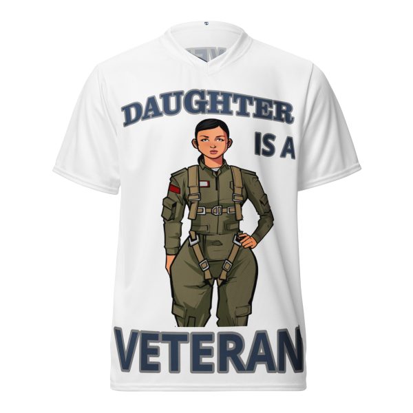 DAUGHTER IS A VETERAN TOO FIFE Recycled Unisex Sports Jersey