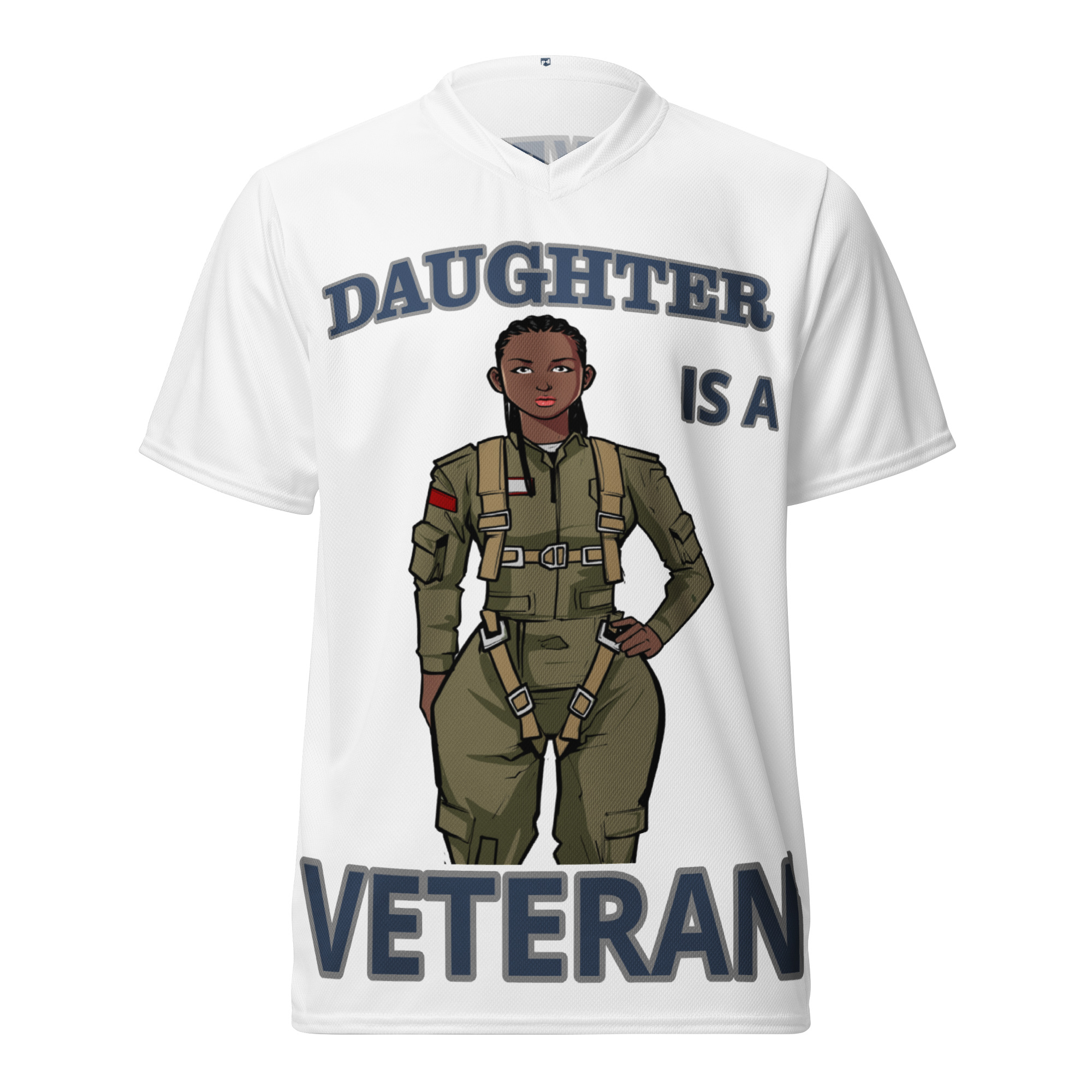 DAUGHTER IS A VETERAN TOO FIFE Recycled Unisex Sports Jersey