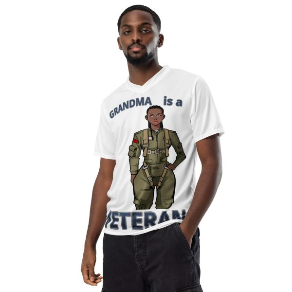 GRANDMA IS A VETERAN TOO FIFE Recycled Unisex Sports Jersey